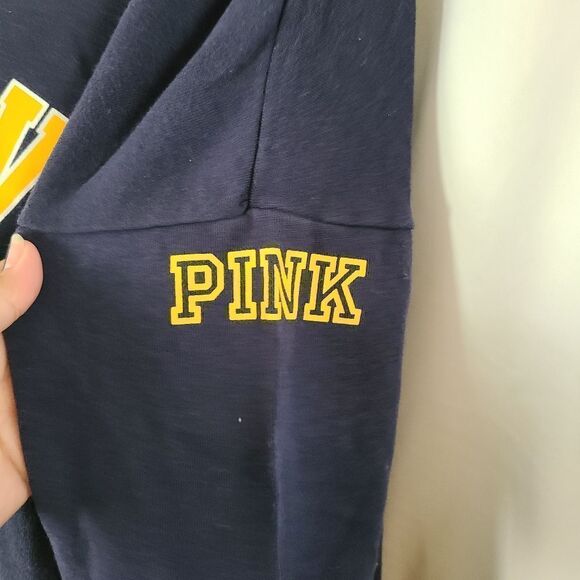 PINK Victoria's Secret US Navy Fishnet Sweatshirt sz S‎ - Picture 2 of 5